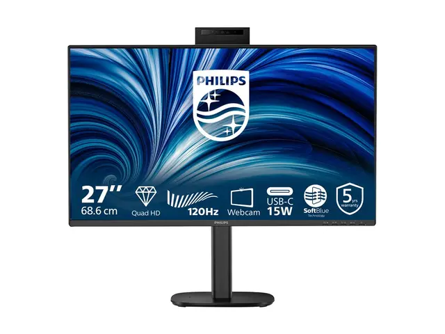 Philips 27B2N3500JH - 3000 Series LED-skjerm - 27" - 2560 x 1440 QHD @ 120 Hz - IPS - 1500:1 - 2xHDMI, DisplayPort - høyttalere - svart 
