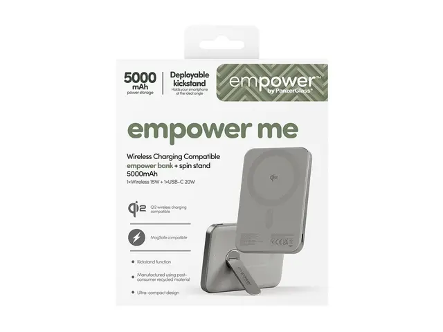 empower by PanzerGlass - Strømbank med spin-stativ 5000 mAh (USB-C...