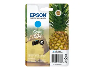 Epson 604 - 2.4 ml - cyan - original blære med RF/lyd-alarm - blekkpatron - for Expression Home XP-2200, 2205, 3200, 3205, 4200, 4205; WorkForce WF-2910, 2930, 2935, 2950