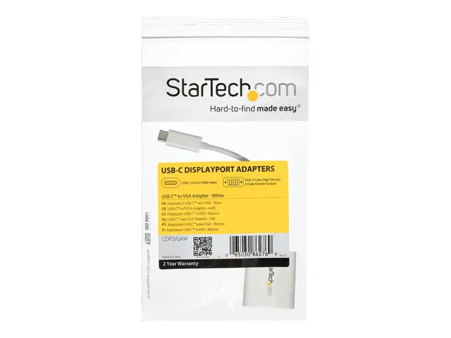 StarTech.com USB-C to VGA Adapter - White 1080p Video Converter Fo...