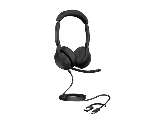 Jabra Evolve2 50 MS Stereo - Hodesett on-ear kablet aktiv støydemp...