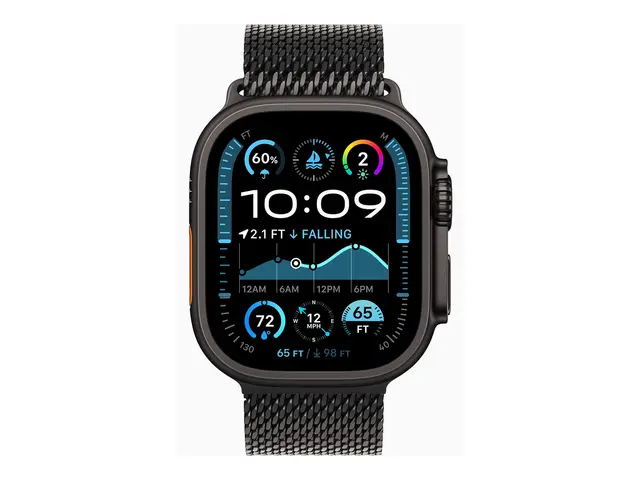 Apple Watch Ultra 2 - 49 mm svart titan smartklokke med fint strik...