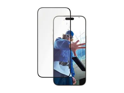 PanzerGlass - Skjermbeskyttelse for mobiltelefon ultrabred passform - glass - rammefarge svart - for Apple iPhone 16 Pro Max