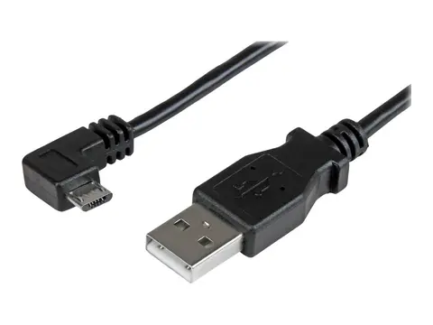 StarTech 1m 3 ft Micro-USB Charge-and-Sync Cable Right-Angle Micro-USB - M/M - USB to Micro USB Charging Cable - 30/24 AWG (USBAUB1MRA) - USB-kabel - Micro-USB type B til USB - 1 m
