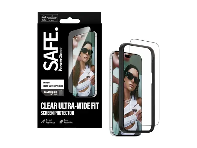 SAFE. by PanzerGlass® Screen Protector iPhone 2026 Pro Max | 17 Pro Max | Ultra-Wide Fit m. EasyAligner 