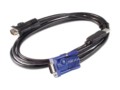 APC - Video- / USB-kabel - USB, HD-15 (VGA) (hann) til HD-15 (VGA) (hann) 7.6 m - svart - for APC 16 Port Multi-Platform Analog KVM, 8 Port Multi-Platform Analog KVM