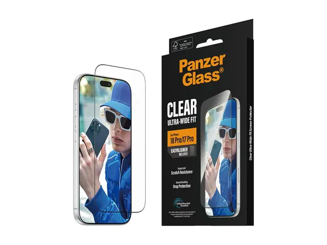 PanzerGlass - Skjermbeskyttelse for mobiltelefon - ultra-bred pass...