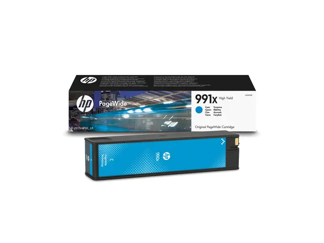 HP 991X - 193 ml Høy ytelse cyan original PageWide blekkpatron for...