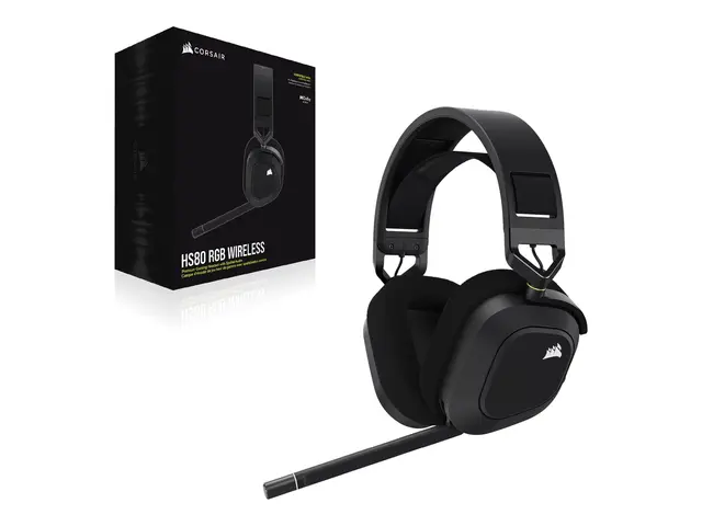 CORSAIR Gaming HS80 RGB - Hodesett full størrelse kablet USB karbon