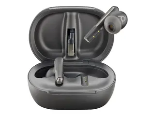 Poly Voyager Free 60+ UC M - True wireless-hodetelefoner med mikrofon i &#248;ret - Bluetooth - aktiv st&#248;ydemping - karbon sort