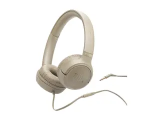 JBL TUNE 530 - Hodetelefoner med mikrofon on-ear - kablet - 3,5 mm jakk - beige