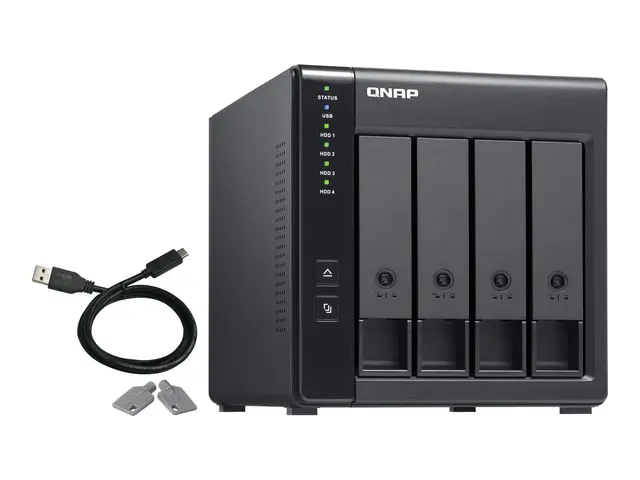 QNAP TR-004 - Harddiskarray 0 TB 4 brønner (SATA-300) USB 3.2 Gen ...