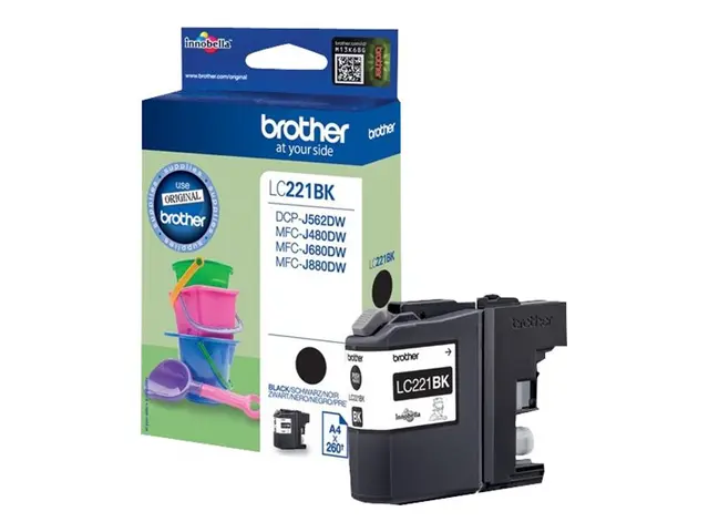 Brother LC221BK - Svart original blekkpatron for DCP-J562DW
