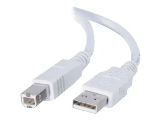 C2G 3.3ft USB to USB B Cable - USB A to USB B USB 2.0 - White - M/M - USB-kabel - USB (hann) til USB-type B (hann) - USB 2.0 - 1 m - hvit