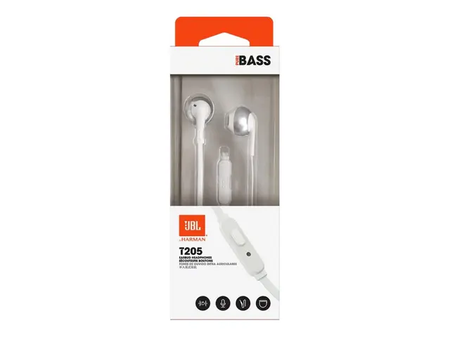 JBL TUNE 205 - Ørepropper med mikrofon - i øret - kablet - 3,5 mm ...