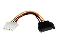 StarTech.com 6in SATA to LP4 Power Cable Adapter F/M - Power adapter - SATA power (M) to 4 pin internal power (F) - 5.9 in - black - LP4SATAFM6IN - str&#248;madapter - SATA-str&#248;m til 4-pin intern str&#248;m - 15 cm