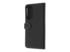 Insmat Exclusive - Lommebok for mobiltelefon ekte skinn, papir, kartong, aluminiumsfolie, termoplast-polyuretan (TPU) - svart - for Honor 50