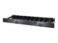 APC Horizontal Cable Manager Single-Sided with Cover Rackkabelstyringspanel med deksel - svart - 1U - TAA-samsvar - for P/N: SMTL1000RMI2UC, SMX1000C, SMX1500RM2UC, SMX1500RM2UCNC, SMX750C, SMX750CNC