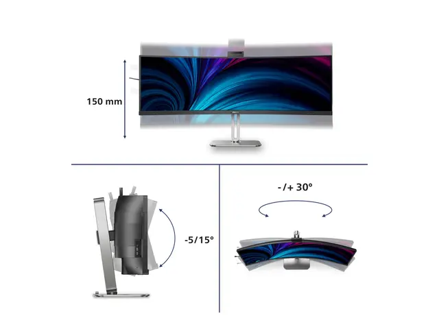 Philips 49B2U5900CH - 5000 Series LED-skjerm kurvet USB 49" (48.8"...