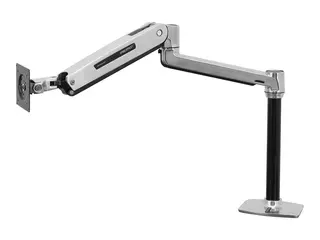 Ergotron LX - Monteringssett (forlengerarm, stang, VESA-adapter, sitte-stå-arm, bordklemmefot, maljemonteringsfot) for LCD-skjerm - aluminium - polert aluminium - skjermstørrelse: inntil 42" - skrivebordsmonterbar