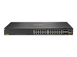 HPE Aruba 6200F 24G Class4 PoE 4SFP+ 370W Switch Switch - Max. Stacking Distance 10 km - L3 - Styrt - 24 x 10/100/1000 (PoE+) + 4 x 1 Gigabit / 10 Gigabit SFP+ (opplink) - rackmonterbar - PoE+ (370 W) - BTO