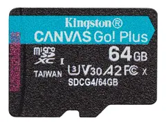 Kingston Canvas Go! Plus - Flashminnekort 64 GB - A2 / Video Class V30 / UHS-I U3 / Class10 - microSDXC UHS-I
