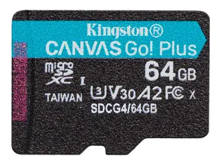 Kingston Canvas Go! Plus - Flashminnekort 64 GB - A2 / Video Class V30 / UHS-I U3 / Class10 - microSDXC UHS-I
