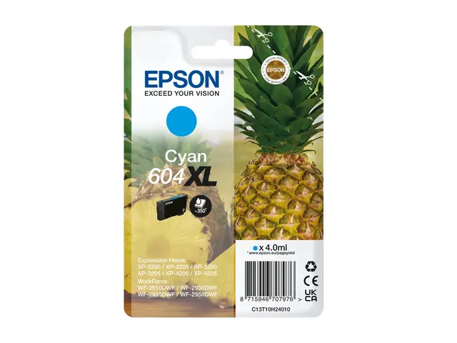 Epson 604XL - 4 ml cyan original blære med RF/lyd-alarm blekkpatro...