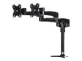 StarTech.com Desk Mount Dual Monitor Arm Articulating - Supports Monitors 12&quot; to 24&quot; - Adjustable VESA Monitor Arm - Grommet or Desk Mount - Black (ARMDUAL) monteringssett - justerbar arm - for 2 LCD-skjermer - svart