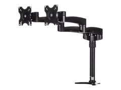 StarTech.com Desk Mount Dual Monitor Arm Articulating - Supports Monitors 12&quot; to 24&quot; - Adjustable VESA Monitor Arm - Grommet or Desk Mount - Black (ARMDUAL) monteringssett - justerbar arm - for 2 LCD-skjermer - svart