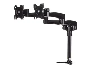 Startech Desk Mount Dual Monitor Arm - Articulating Supports Monitors 12" to 24" - Adjustable VESA Monitor Arm - Grommet or Desk Mount - Black (ARMDUAL) monteringssett - justerbar arm - for 2 LCD-skjermer - svart