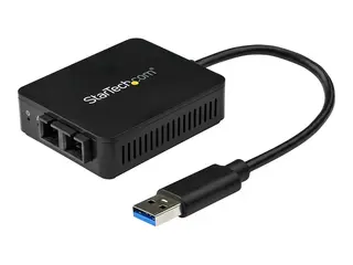 Startech USB to Fiber Optic Converter 1000Base-SX SC - MM - Windows / Mac / Linux - USB 3.0 Ethernet Adapter - Network Adapter (US1GA30SXSC) - Nettverksadapter - USB 3.0 - 1000Base-SX - 850 nm - svart
