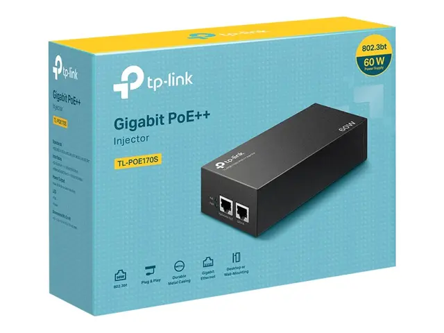 TP-Link TL-POE170S V1 - Strøminjektor AC 100-240 V 60 watt utgangs...