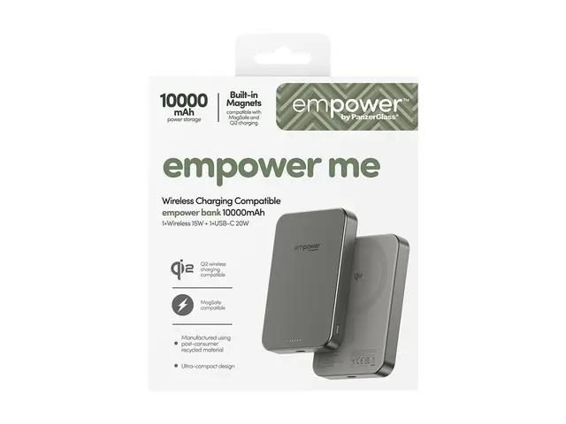 empower by PanzerGlass - Strømbank 10000 mAh (USB-C) titan