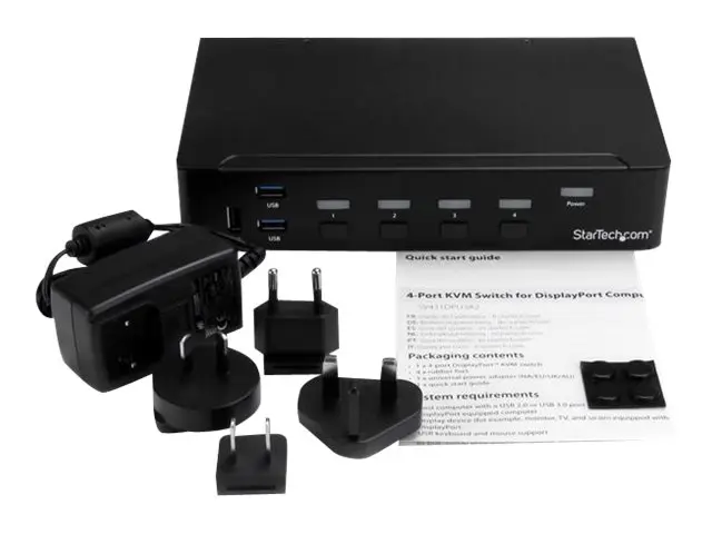 StarTech.com 4 Port DisplayPort KVM Switch - DP KVM Switch with Au...