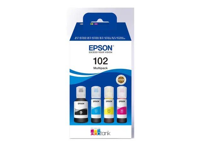 Epson 102 Multipack - 4-pack svart, gul, cyan, magenta original bl...