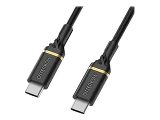 OtterBox Fast Charge Cable Standard USB-kabel - 24 pin USB-C (hann) til 24 pin USB-C (hann) - USB 2.0 - 1 m - svart glimt