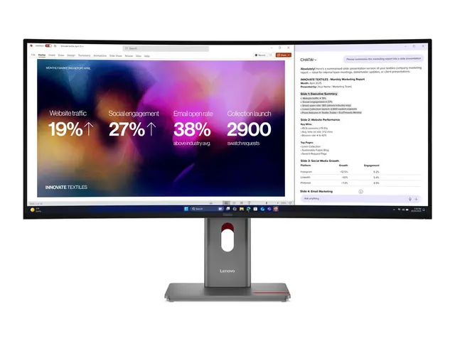 Lenovo ThinkVision P40WD-40 - LED-skjerm kurvet - 40" (39.7" synlig) - 5120 x 2160 5K @ 120 Hz - IPS - 400 cd/m² - 2000:1 - HDR10 - 4 ms - Thunderbolt 4, HDMI, DisplayPort - høyttalere - eklipsesvart 