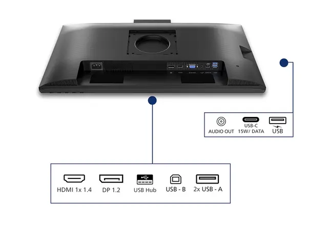 Philips 24B2N3200JH - 3000 Series - LED-skjerm 24" (23.8" synlig) - 1920 x 1080 Full HD (1080p) @ 120 Hz - IPS - 1500:1 - HDMI, VGA, DisplayPort - høyttalere - svart 