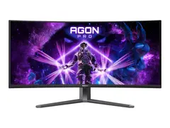 AOC AGON PRO AG346UCD - OLED-skjerm - gaming kurvet - 34" - 3440 x 1440 @ 175 Hz - 15000000:1 - DisplayHDR 400 True Black - 0.03 ms - 2xHDMI, DisplayPort - høyttalere - mørk grå