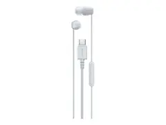Sony IER-EX15C - &#216;repropper med mikrofon i &#248;ret - kablet - USB-C - hvit