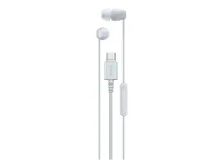 Sony IER-EX15C - &#216;repropper med mikrofon i &#248;ret - kablet - USB-C - hvit