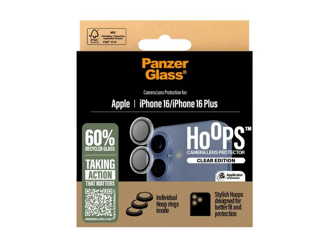 PanzerGlass Hoops - Linsebeskytter for mobiltelefon gjennomsiktig ...