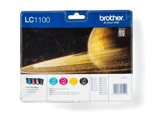 Brother LC1100 Value Pack - 4-pack - svart, gul, cyan, magenta original - blister - blekkpatron - for Brother DCP-185, 395, 6690, J715, MFC-490, 5490, 790, 795, 990, J615; Justio MFC-5890
