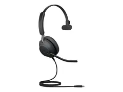 Jabra Evolve2 40 SE MS Mono - Hodesett on-ear - kablet - USB-C, USB-A - lydisolerende - Certified for Microsoft Teams