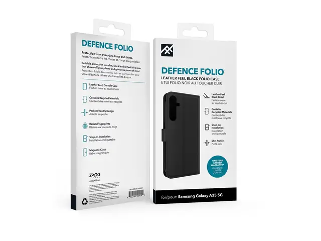 iFrogz Defence - Lommebok for mobiltelefon lær svart Samsung Galax...
