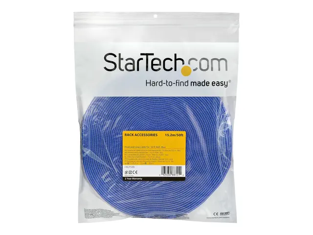 StarTech.com 50ft Hook and Loop Roll, Cut-to-Size Reusable Cable T...