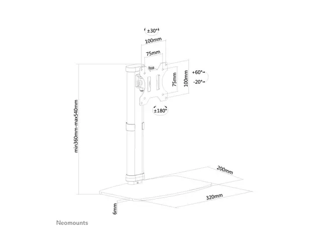 Neomounts FPMA-D890 - Stativ full bevegelse for LCD-skjerm hvit sk...
