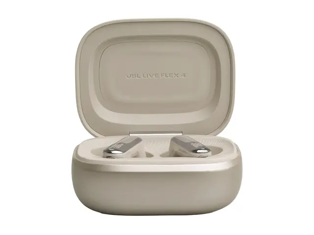 JBL LIVE Flex 4 - True wireless-hodetelefoner med mikrofon i øret - Bluetooth - aktiv støydemping - champagne 