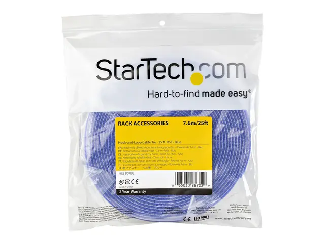 StarTech.com 25ft Hook and Loop Roll, Cut-to-Size Reusable Cable T...